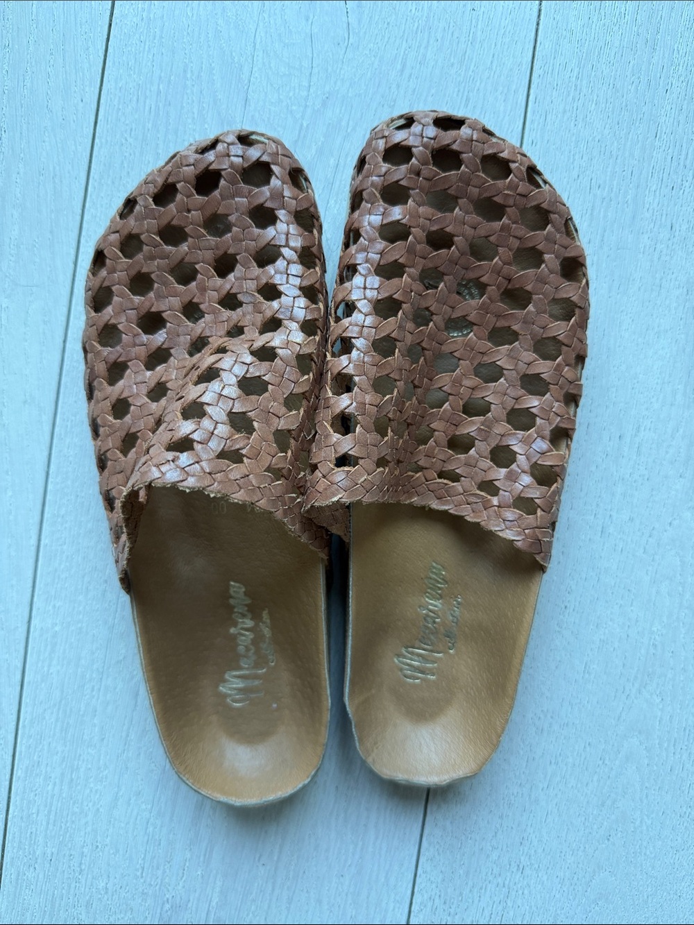 Huarache basket mules